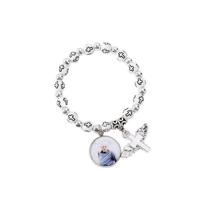 Personalized Photo Bracelet with Cross Charms onlyimage