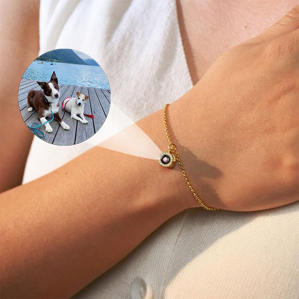 Personalized Photo Bracelet with Dogs on Dock