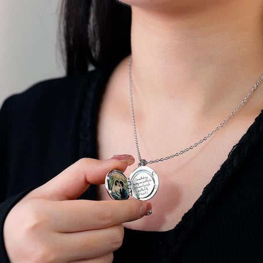 Personalized Photo Engraved Locket Necklace