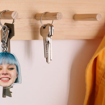 Personalized Photo Keychain On Key Rack