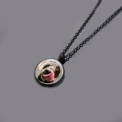Personalized Photo Necklace With Dog Image textimage