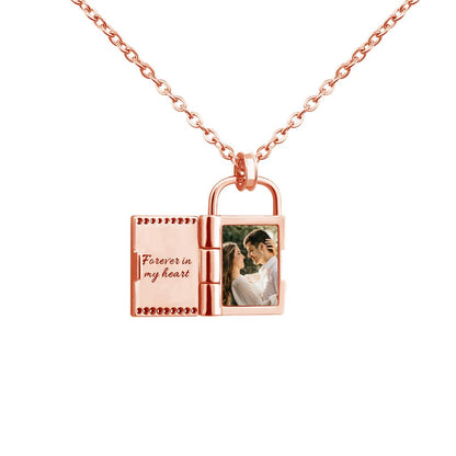 Personalized Rose Gold Locket Necklace with Photo