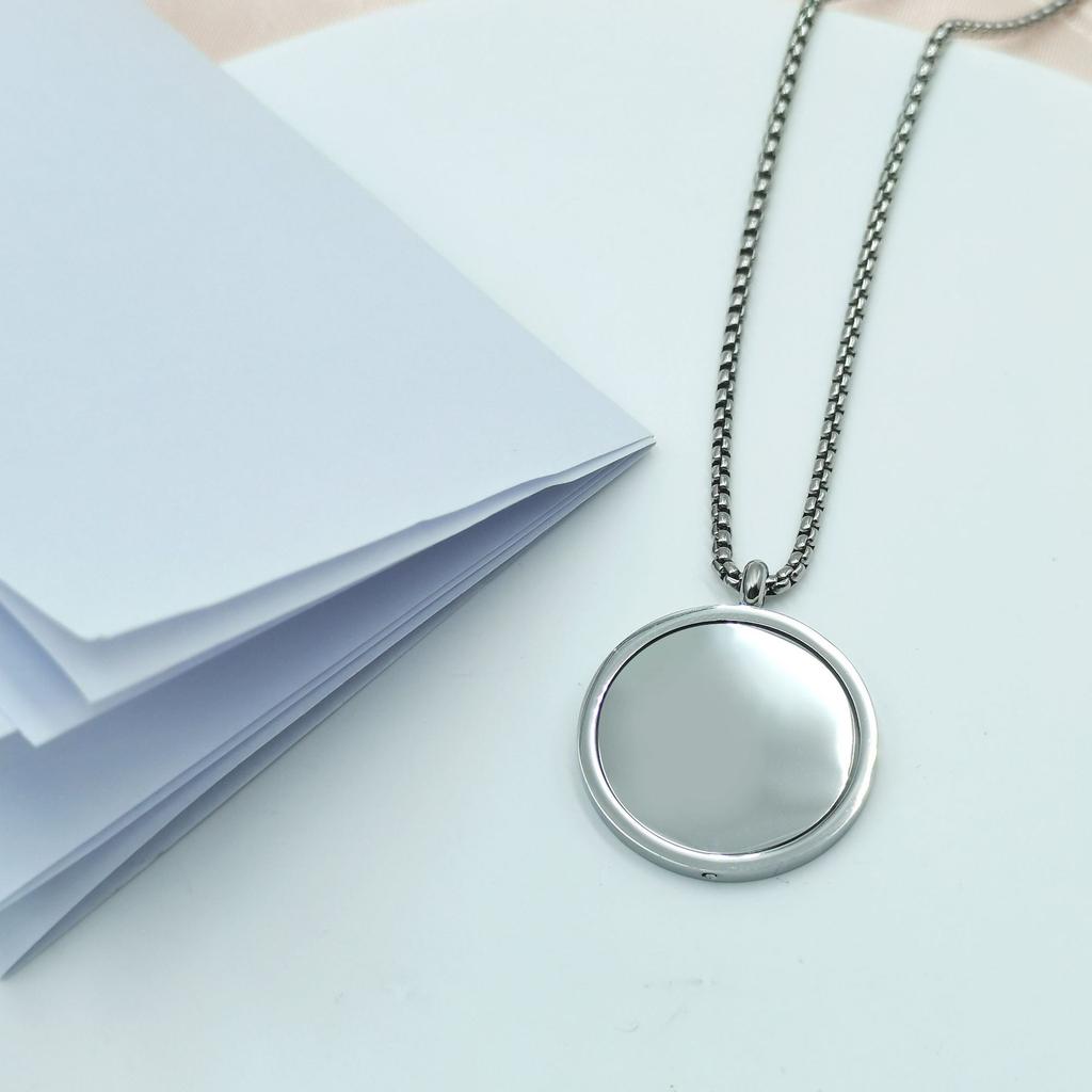 Personalized Silver Necklace with Blank Pendant