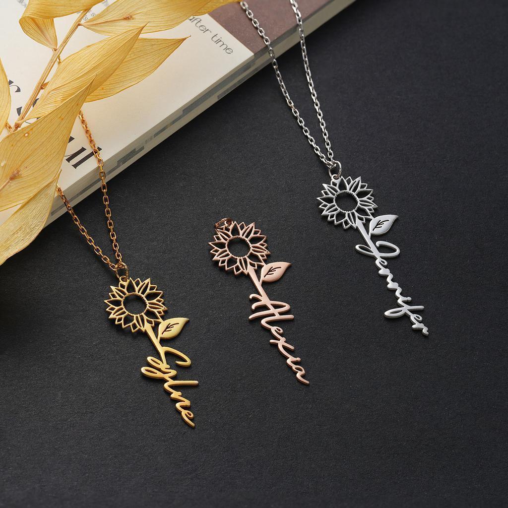 Personalized Sunflower Name Necklace Variations.jpg