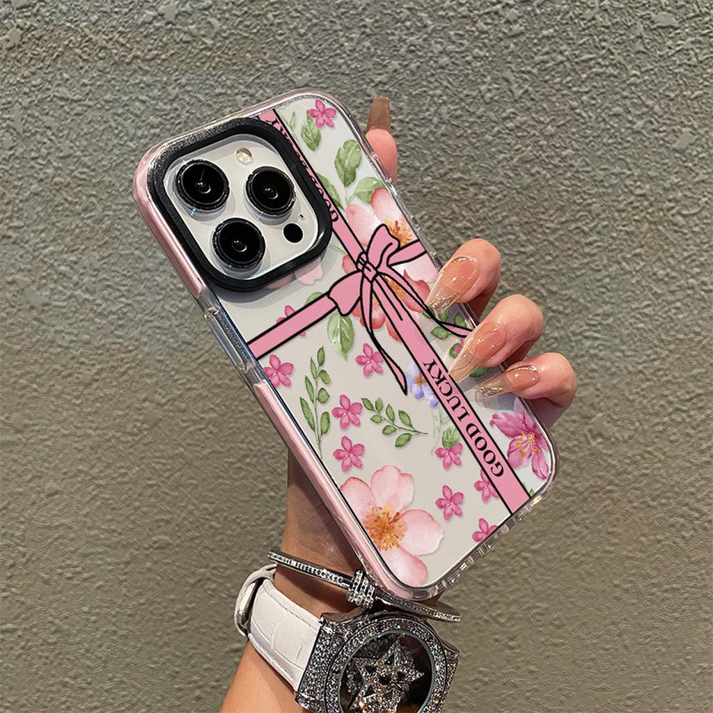 Pink Floral Ribbon Phone Case Design