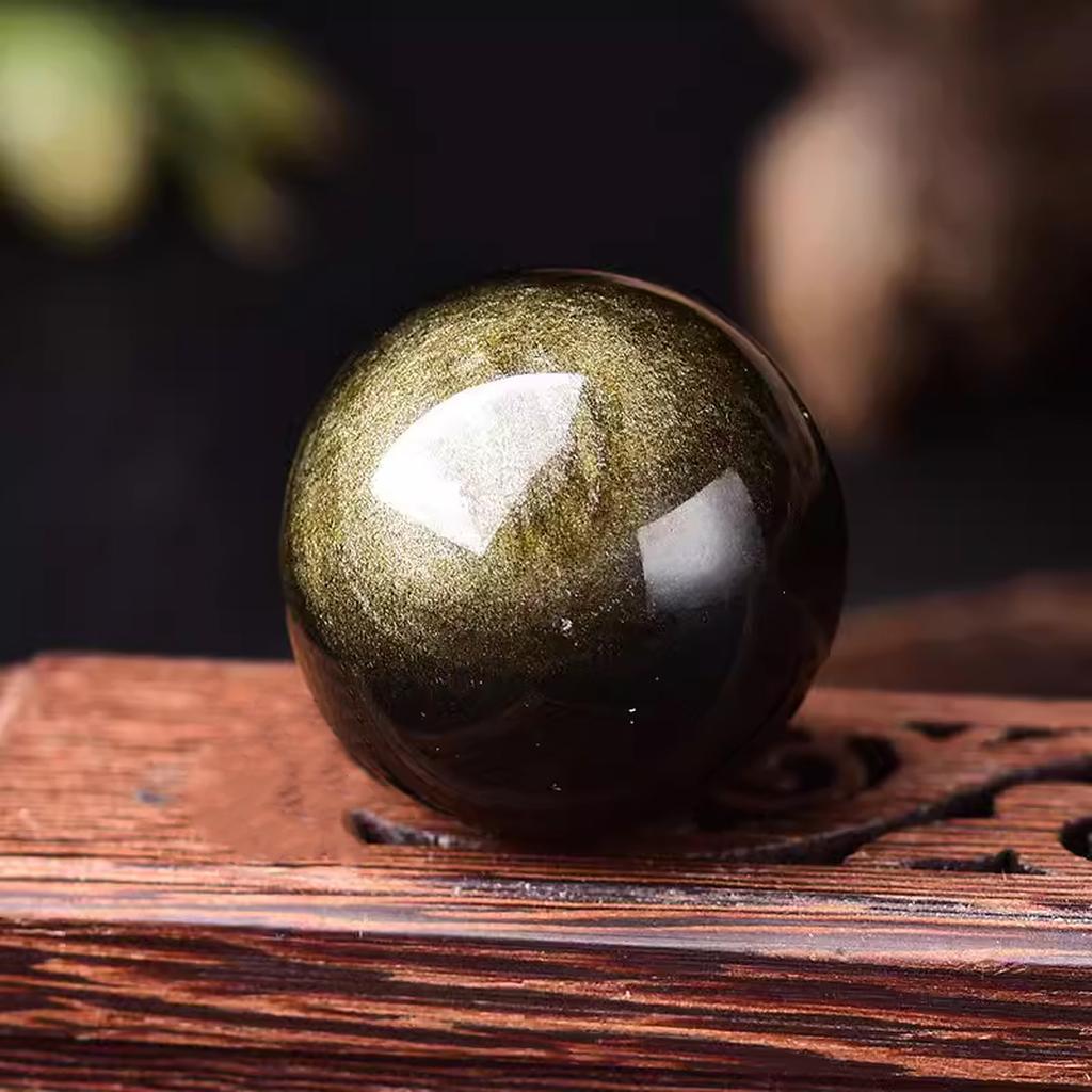 Polished Golden Sheen Obsidian Sphere