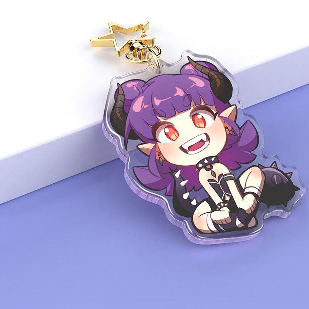 Purple Haired Anime Girl Acrylic Keychain