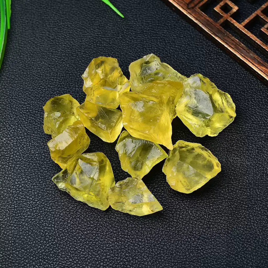 Raw Citrine Crystal Cluster Black Background