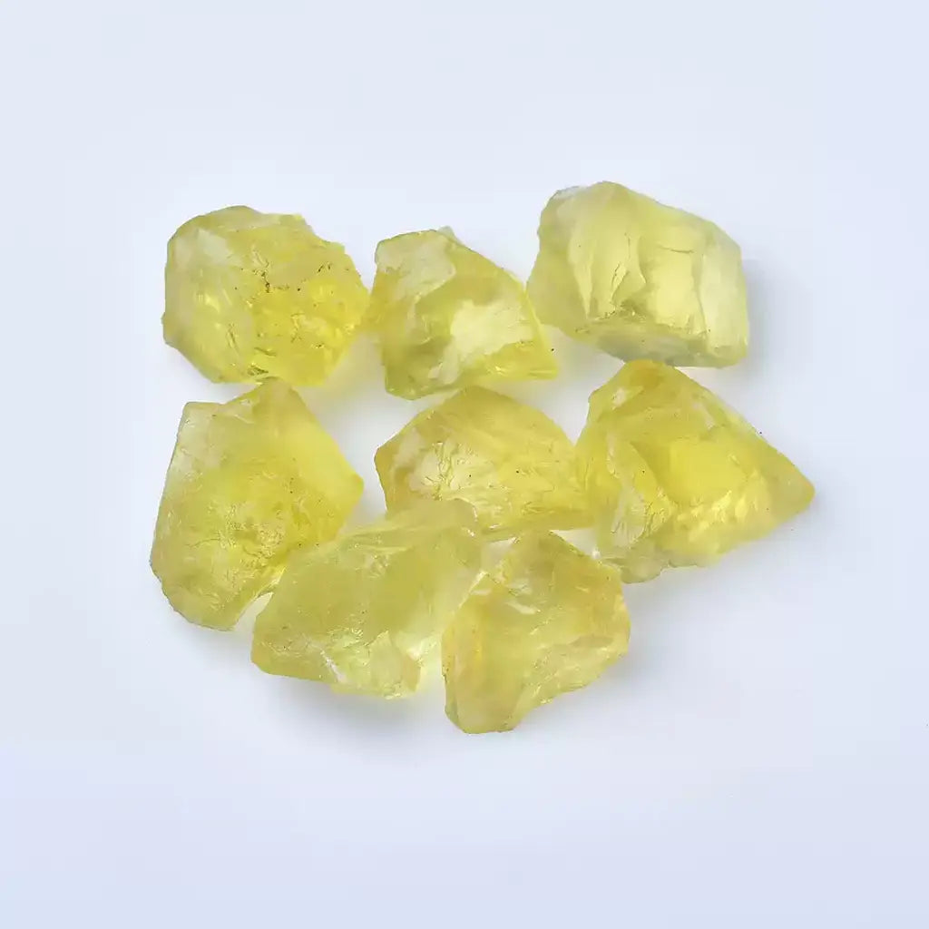 Raw Citrine Crystal Collection White Background