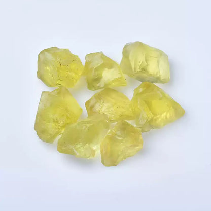 Raw Citrine Crystal Collection White Background