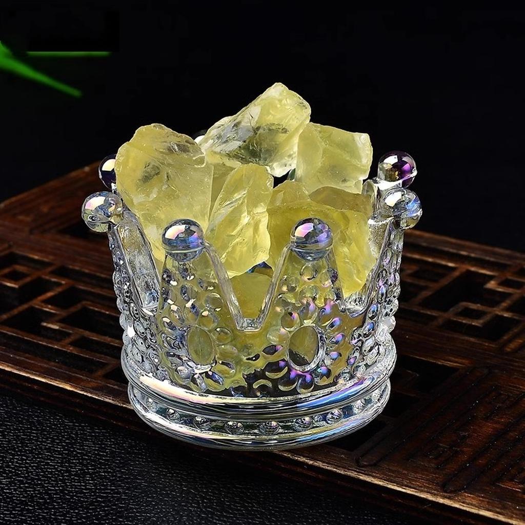 Raw Citrine Crystals Glass Crown