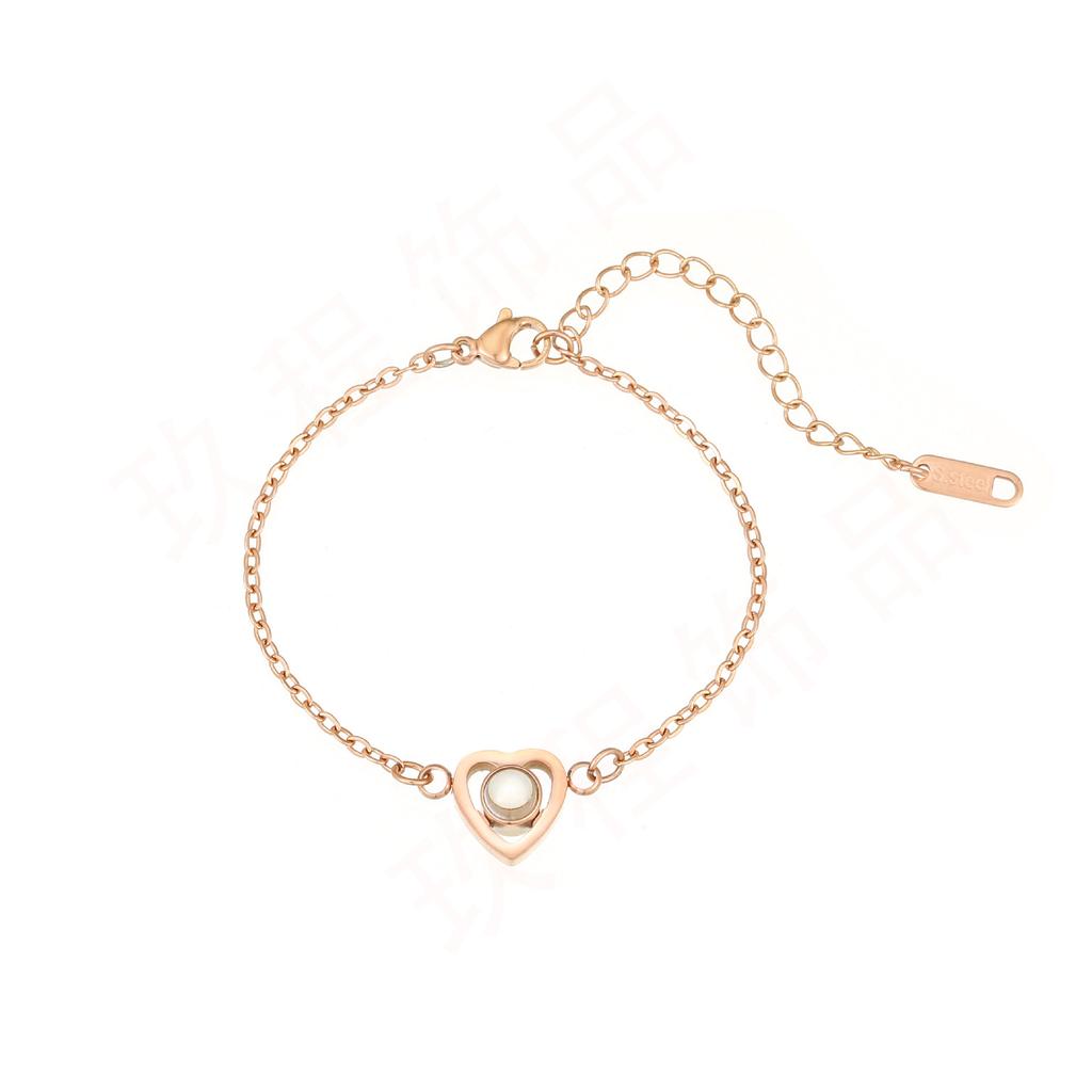 Rose Gold Heart Photo Bracelet Personalized Jewelry_1