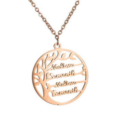 Rose Gold Personalized Family Tree Necklace