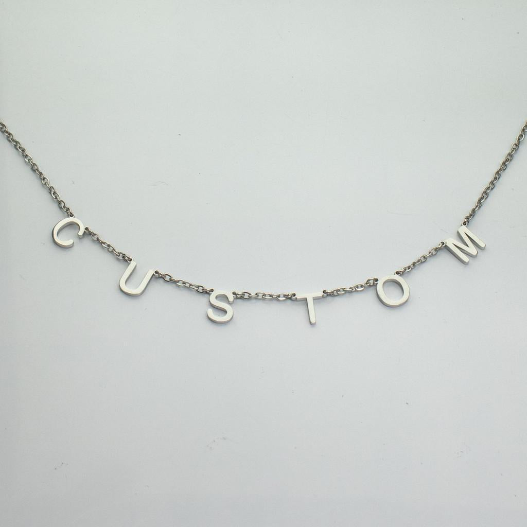 Silver Custom Word Necklace