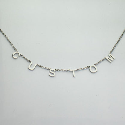 Silver Custom Word Necklace