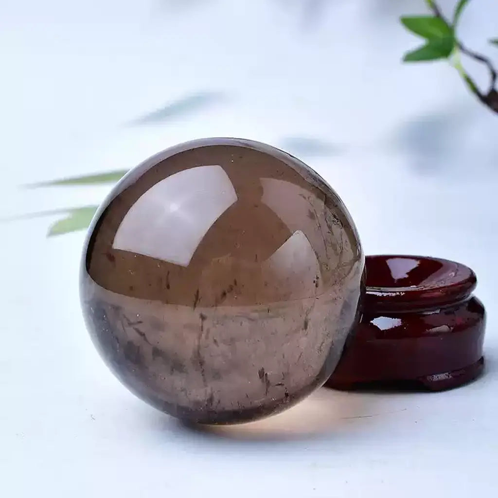 Smoky Quartz Crystal Sphere with Separate Stand