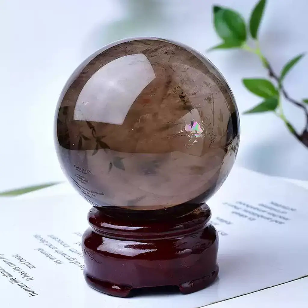 Smoky Quartz Crystal Sphere with Stand