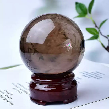 Smoky Quartz Crystal Sphere with Stand