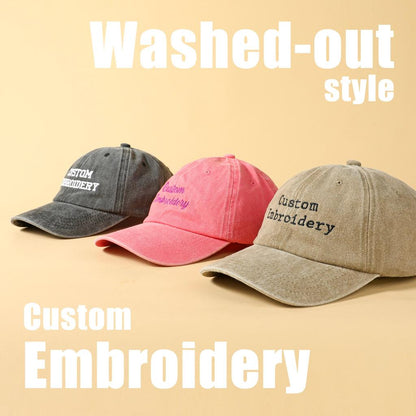 Washed Out Custom Embroidered Dad Hats