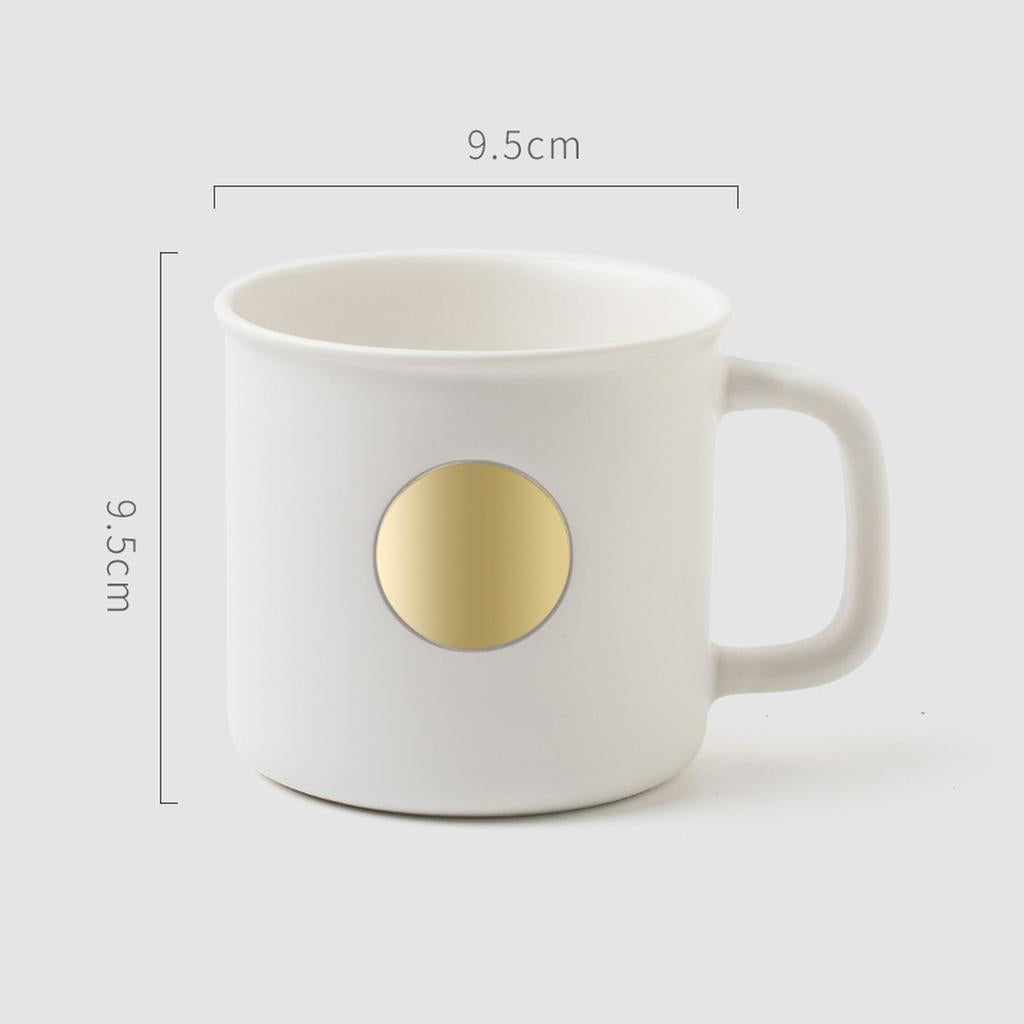 White Ceramic Mug Gold Accent