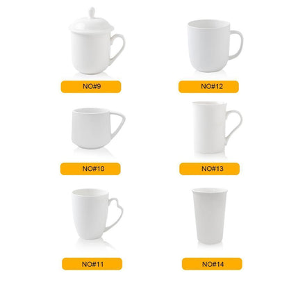 White Ceramic Mugs Product Lineup
