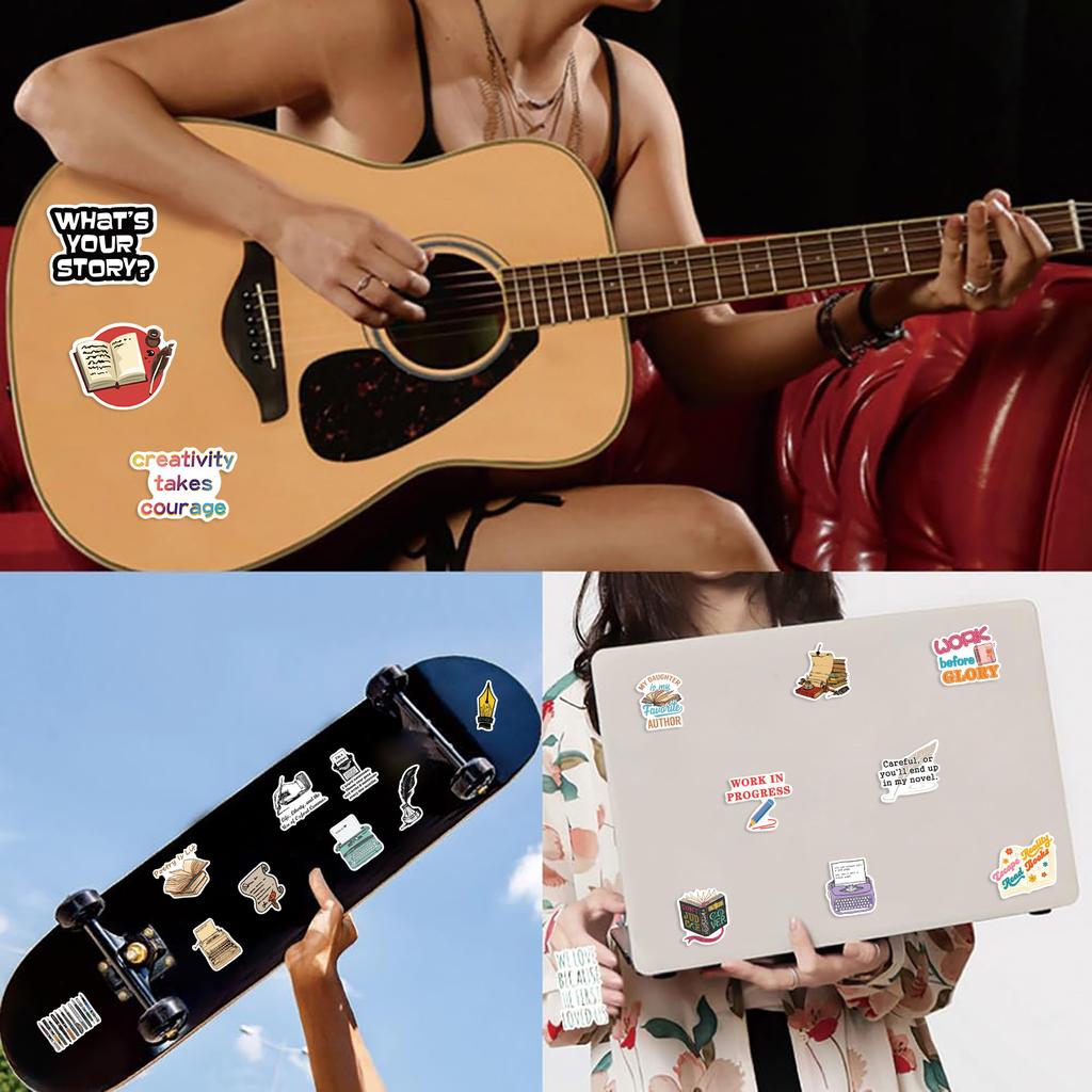 Writer Sticker Pack Laptop Guitar Skateboard