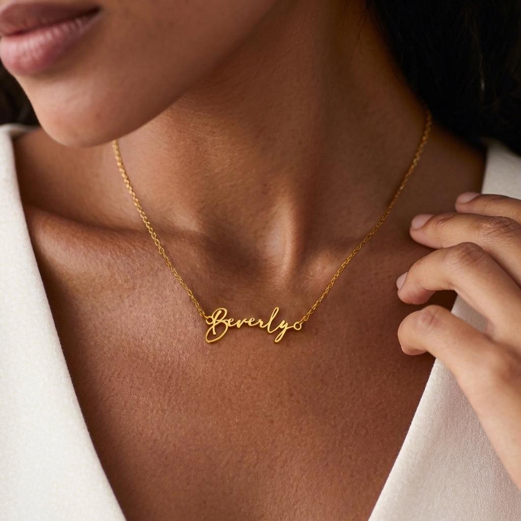 18K Gold Personalized Minimalist Name Necklace