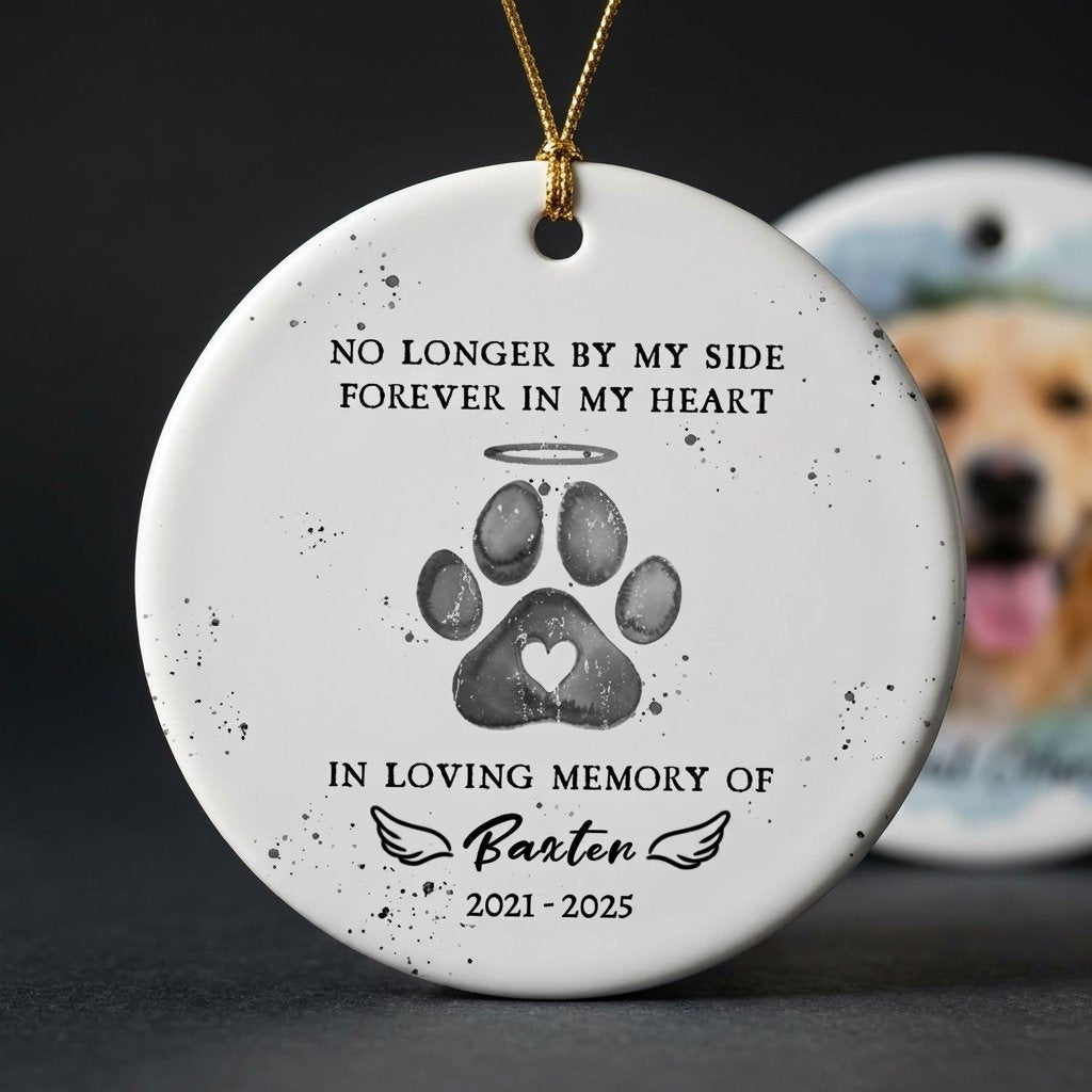 Custom Watercolor Pet Memorial Photo Ornament