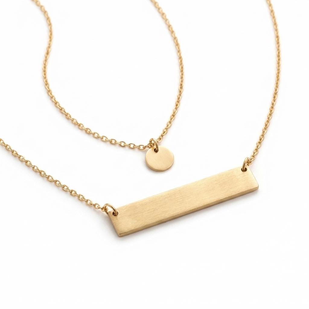 Custom Coordinates Bar Necklace - Personalized Gold Jewelry