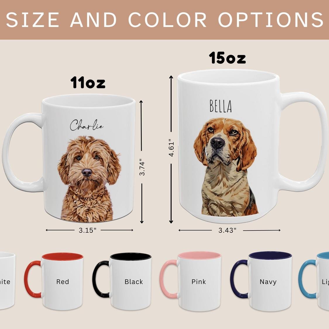 Custom Pet Portrait Mug | Personalized Dog & Cat Photo Cup