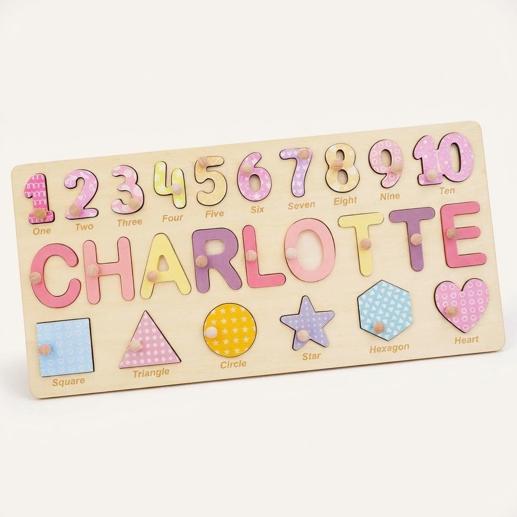 Personalized Wooden Name Puzzle for Toddlers & Babies