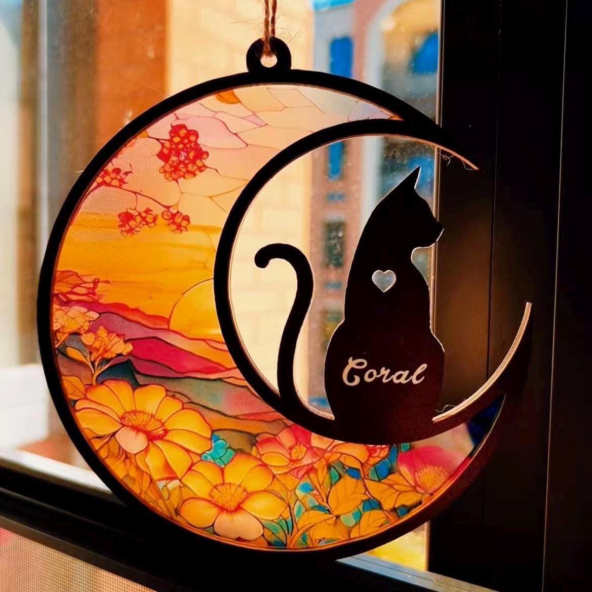 Personalized Pet Memorial Suncatcher - Custom Dog Loss Gift