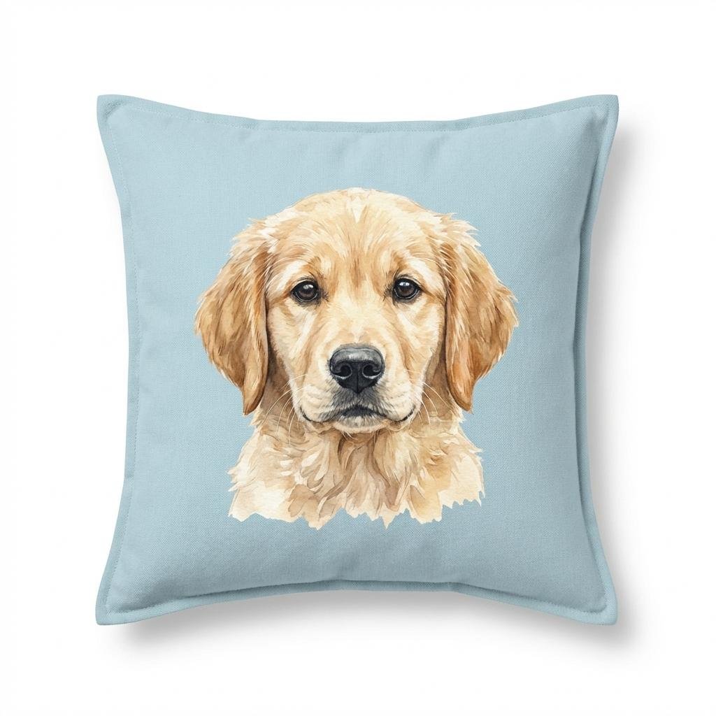 Personalized Watercolor Pet Portrait Pillow | Custom Dog Gift