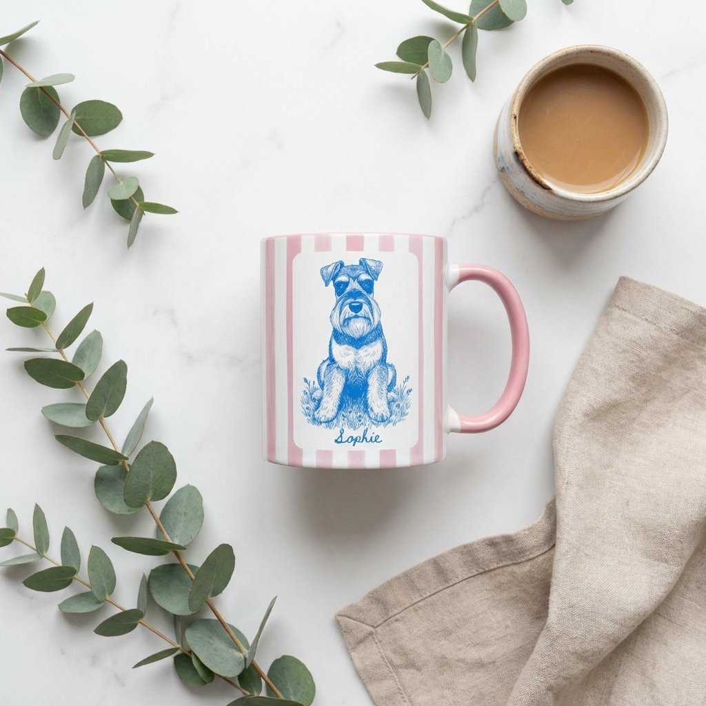 Custom Dog Sketch Mug | Personalized Pet Line Drawing Gift
