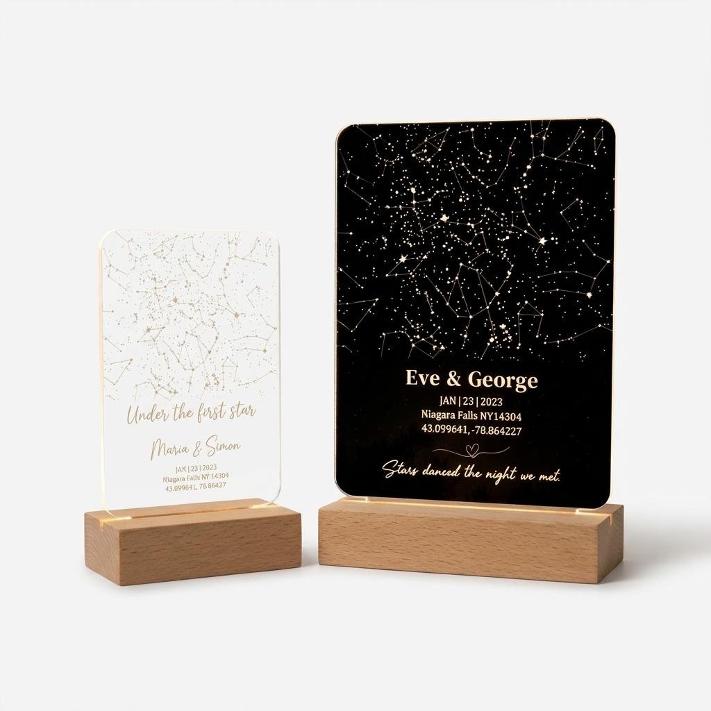 Personalized Star Map Night Light - Custom Anniversary Gift