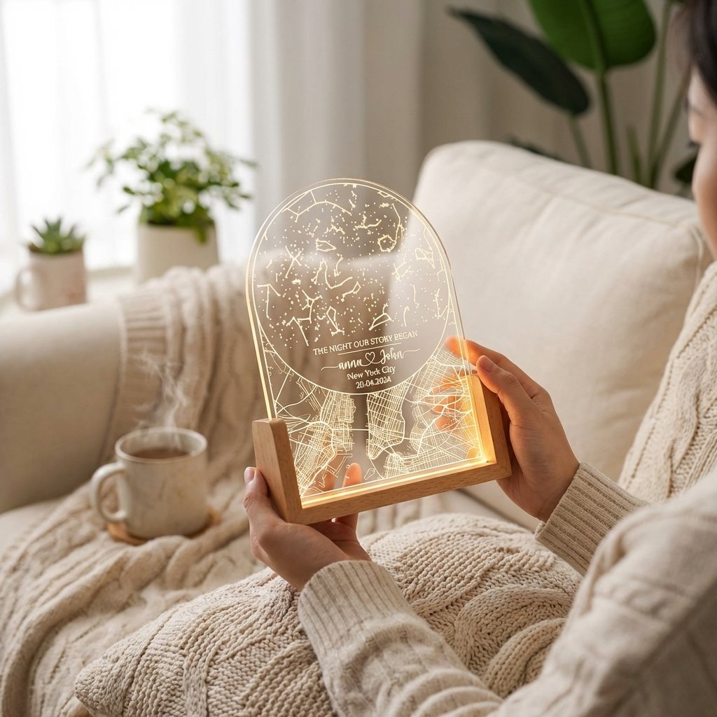 Personalized Star Map Night Light - Custom Celestial Lamp