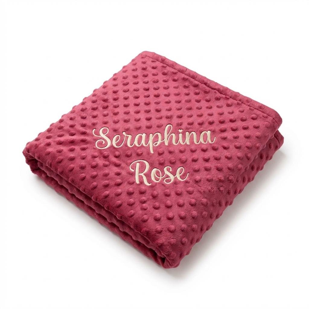 Personalized Wildrose Lynx Minky Baby Blanket