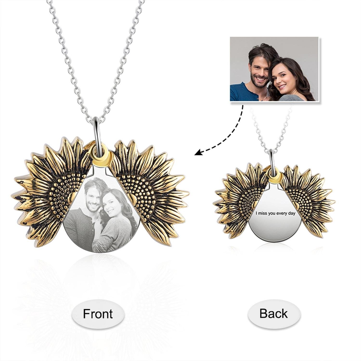 Eternal Bloom Personalized Sunflower Locket