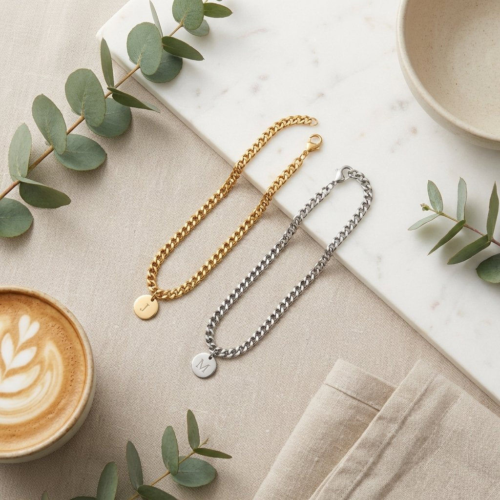 Personalized Initial Couple Bracelet • Matching Love Gift