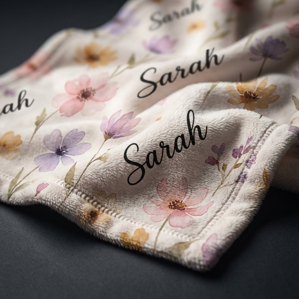 Soft Personalized Wildflower Baby Blanket
