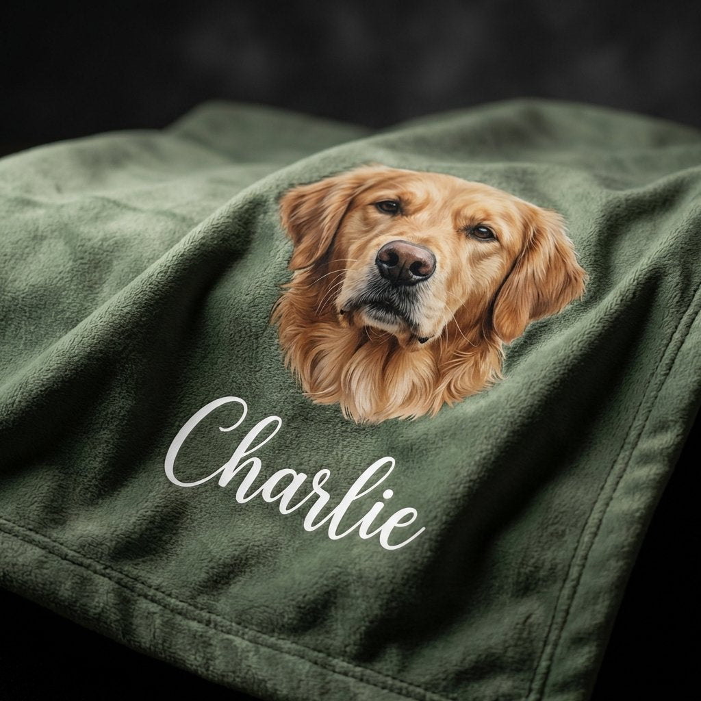 Bespoke Pet Portrait Minky Blanket