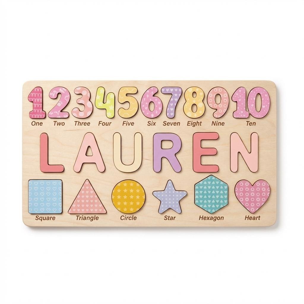 Personalized Wooden Name Puzzle for Toddlers & Babies