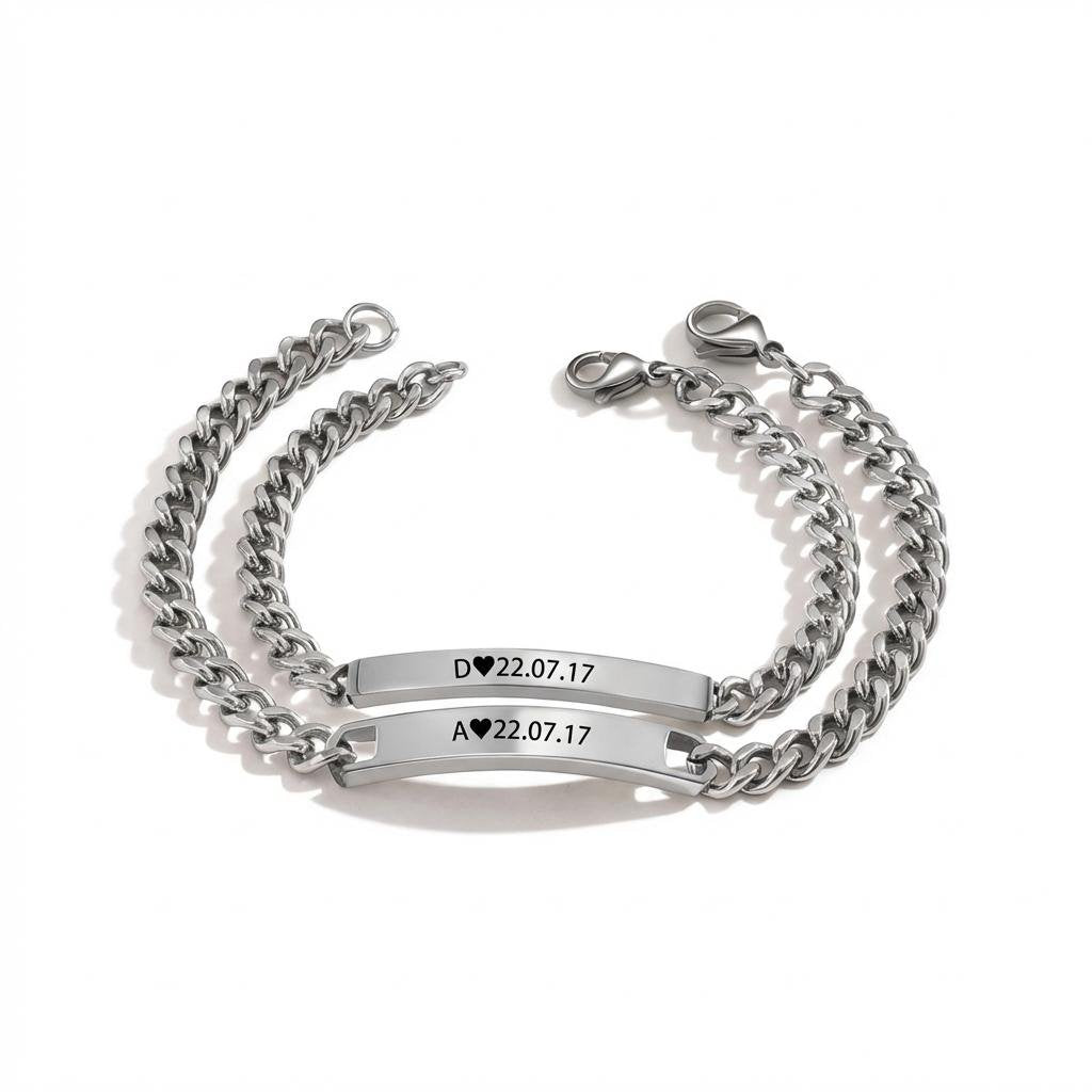 Personalized Magnetic Infinity Couple Bracelets Set