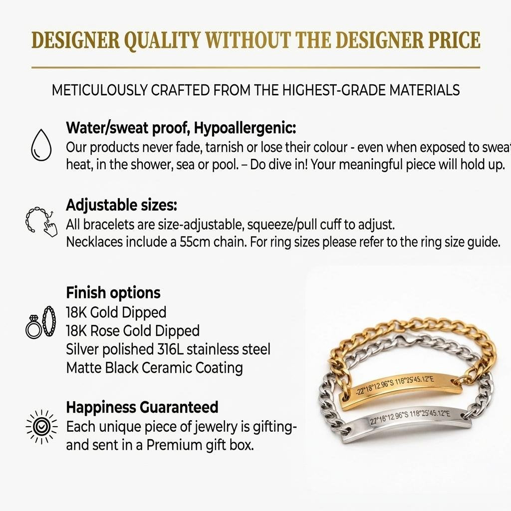 Custom Engraved Matching Couples Bracelets