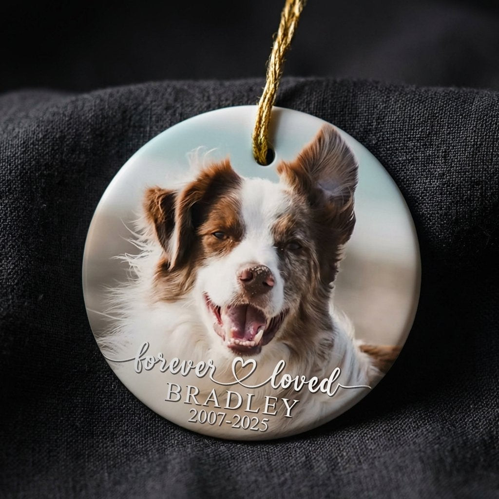 Personalized Pet Memorial Photo Ornament Dog Sympathy Gift