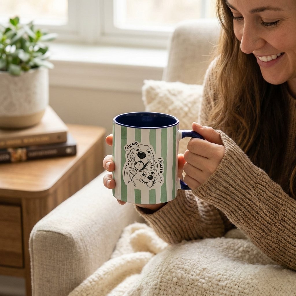 Custom Pet Portrait Mug | Artisan Hand-Drawn Dog & Cat Gift