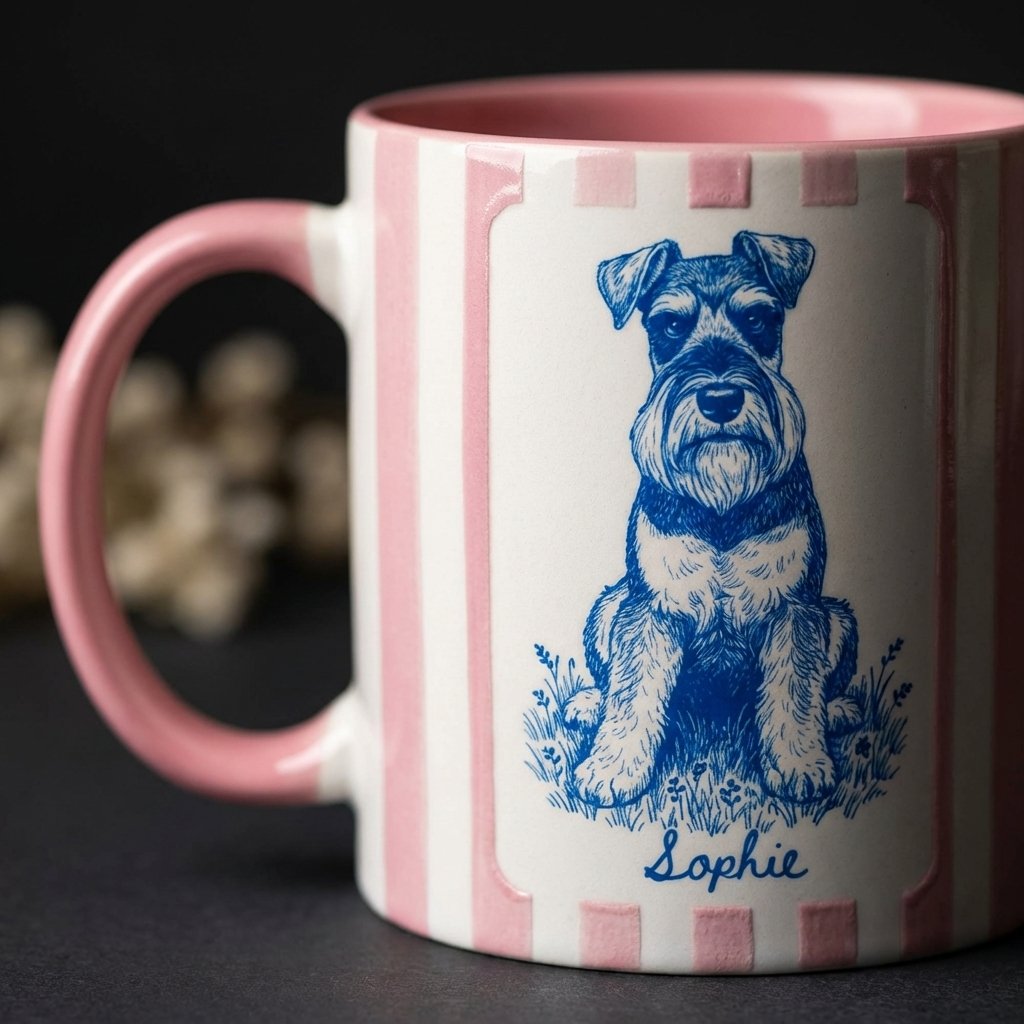 Custom Dog Sketch Mug | Personalized Pet Line Drawing Gift
