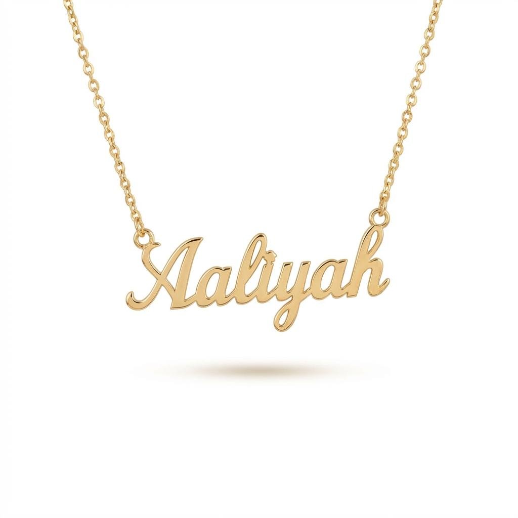 Personalized 14K Gold Name Necklace - Custom Nameplate