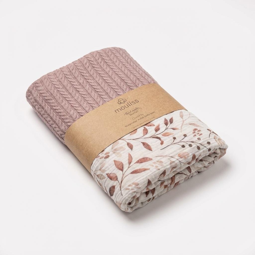 Personalized Organic Muslin & Waffle Baby Blanket