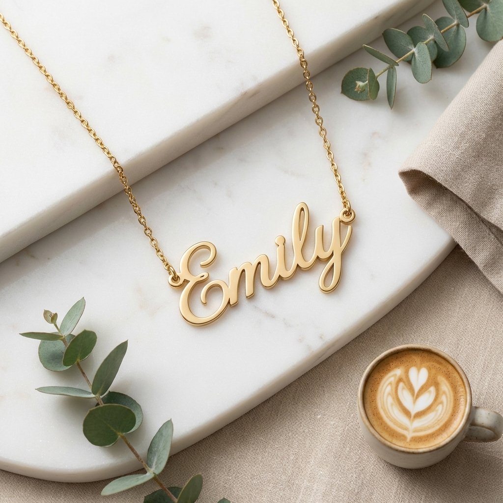 Handcrafted 14K Solid Gold Name Necklace | Personalized Gift